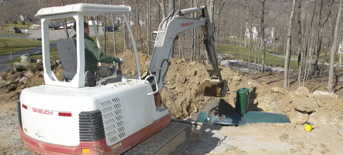 Underground propane tank trench site and excavation process