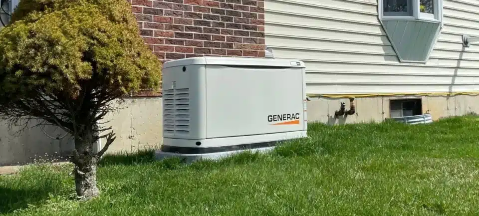 Propane-generator on the side of a house