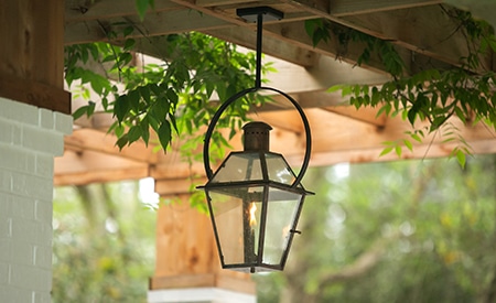 Outdoor oasis with propane lighting