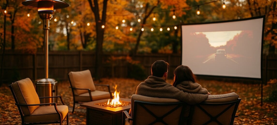 Diy backyard movie night with propane heating blog