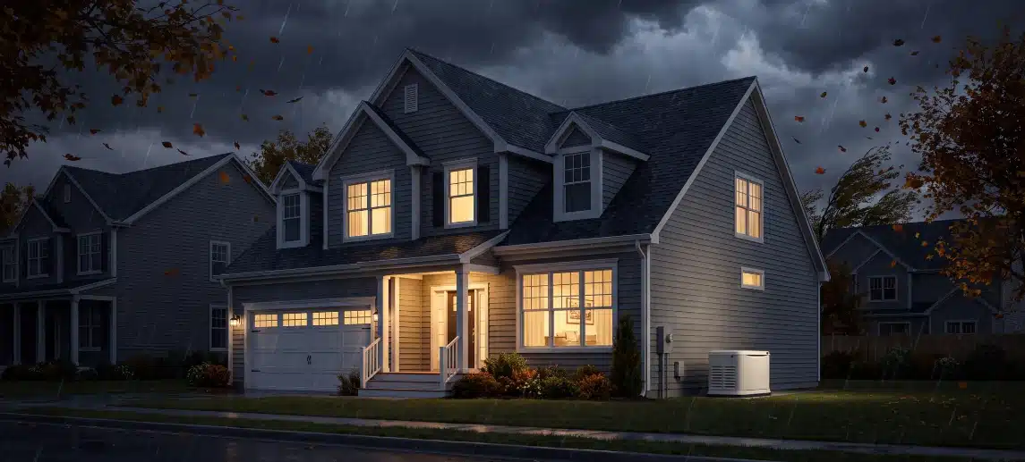 Propane Standby Generators: Power When The Grid Goes Down 2 Propane standby generator keeping a home powered during a neighborhood outage
